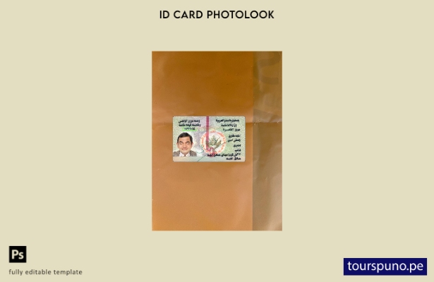 Plantilla frontal de aspecto fotográfico con versión de identificación de Egipto